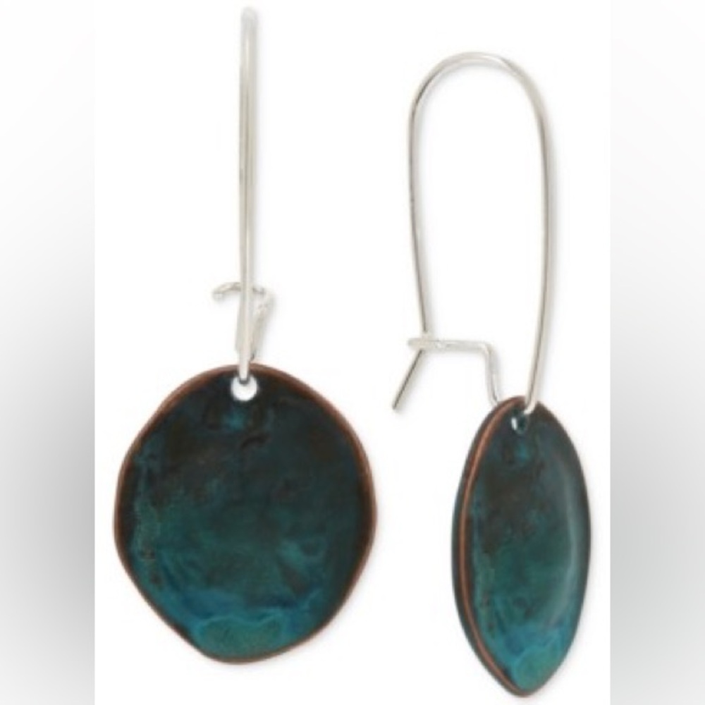 NWOT Robert Lee Morris Patina 2” Drop Earrings